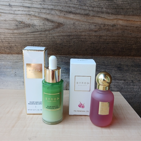 BYROE Fig Renewal Oil‎ 30ml & Celery AHA+LHA Resurfacing Serum 30ml NEW Bundle.